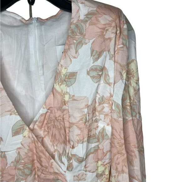 Rumer The Label x Revolve Pink/Cream Isola Floral Resortwear Mini Dress Medium - Picture 7 of 12